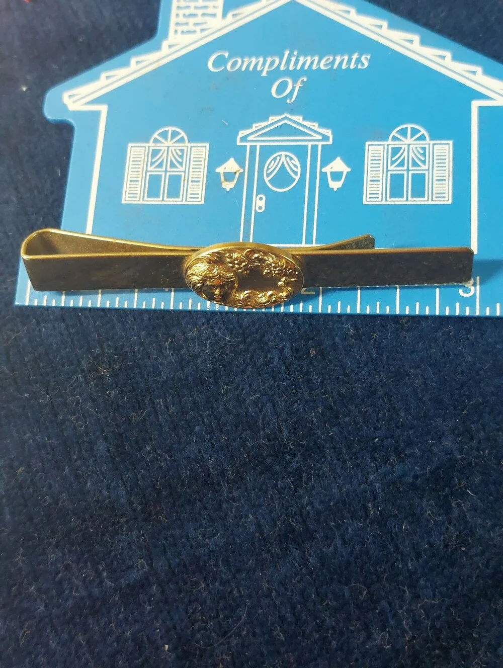 Vintage Kreisler Craft Lady Nymph Goldtone Tie Bar Clasp 3